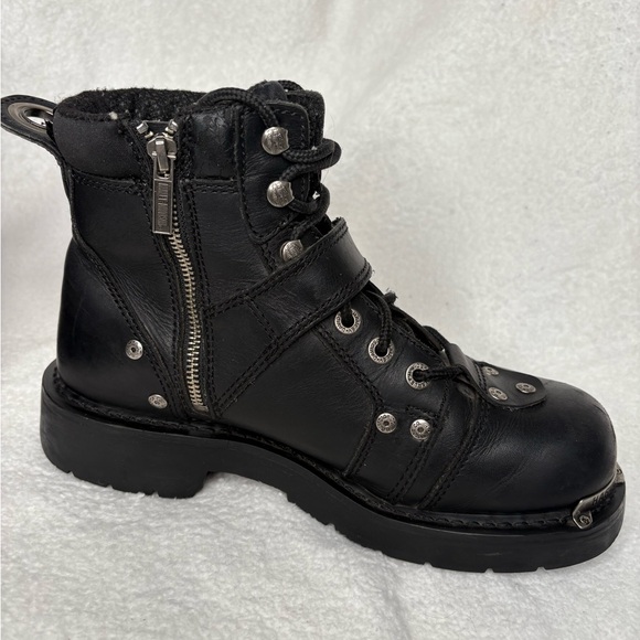 Harley-Davidson Brake Buckle Black Leather Motorcycle Boots - Picture 6 of 15